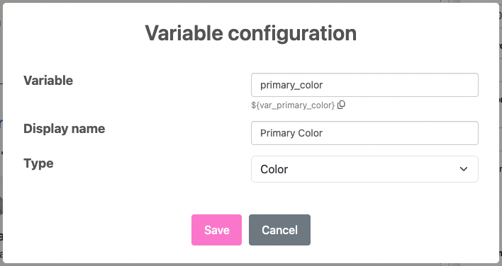 Global variable configuration